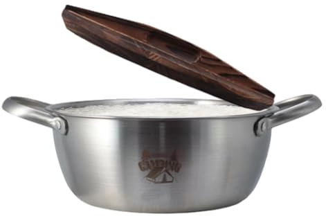 Small Cooking Pot - Camping Cookware Set, Stainless Steel Stock Pot | Portable Outdoor Cooking Steel Pot, Non-Stick Cooking Pot, Portable Cooking Pot for Camping, Picnic, Home, BBQ, Outdoor Use
