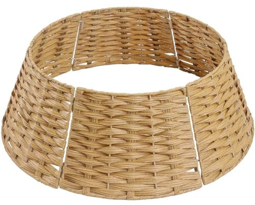 Tsffae Weihnachtsbaum-Kragen, 6-teiliges Rattan-Weihnachtsbaum-Korb, Gewebter Runder, Wiederverwendbarer Weihnachtsbaum- Für Zuhause, Wohnzimmer, Weihnachtsbaum-Ausstellung