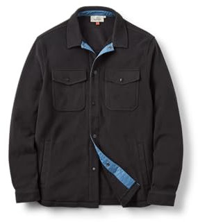 Passenger Men's Maple Recycled Polar Fleece Shirt (UK, Alpha, L, Regular, Regular, Black)