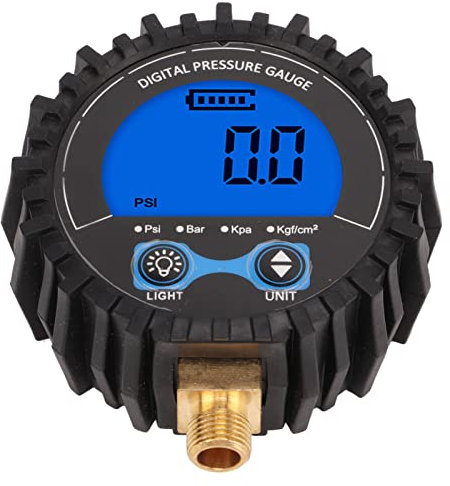 Jauge de Pression des Pneus Numérique LCD Jauge de Gonfleur de Pression des Pneus Numérique, 3 ? Testeur de Surveillance de Pression à Quatre Unités 200PSI, avec Filetage M11x1,