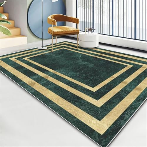 Kunsen 120X160CM Waschbarer Teppich Wohnzimmer Abstrakte Geometrie, Wohnbereich, Schlafzimmer einfach zu pflegen Flokati Mehrfarbig Unter Esstisch