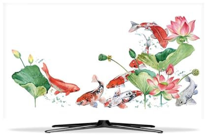 TV Cover For LED LCD Hanging Desktop Curved Screen 22-80 In Indoor TV Dust Cover Light Luxury Style Living Room And Bedroom Decorative(Size:80IN,Color:B)