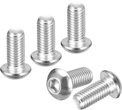 DTGN 15er Pack M10-1.5x20mm Linsenkopfschrauben mit Innensechskant | Sechskant-Antriebsbefestigungen, 304 Edelstahl weiß lackiert, Gut für Rennrad Mountainbike Auto Motorrad