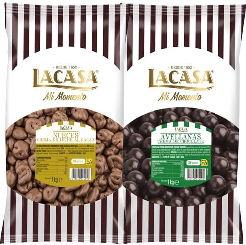 Lacasa Mi momento Pack 2 kg: deliciosas bolas de Avellana con chocolate Negro y Nuez con chocolate con Leche