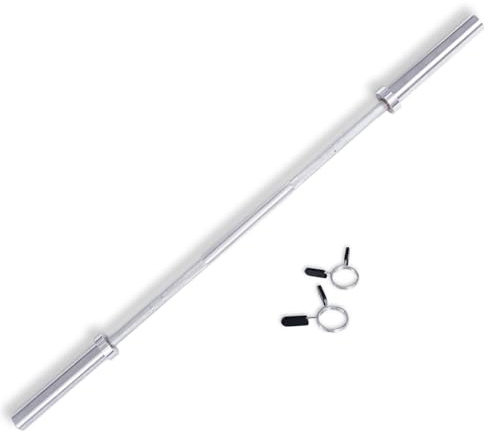 Sportstech Olympische Langhantelstange, bis 315 kg, 33mm, Federverschluss, perfekt für Hantelscheiben, Stahl, verchromt, gerändelte Griffflächen, Länge 22cm, 20kg, Home Gym, Deutsche Qualitätsmarke
