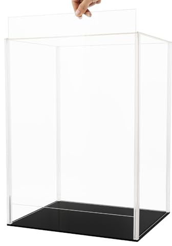 Tingacraft Acrylic Display Case Box: 37x30x51 cm for 18 20 inch Collectibles Dolls 50cm Tall Perspex Showcase Dustproof Assembly Required