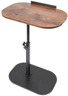 XUDREZ Großer verstellbarer C-förmiger Beistelltisch, höhenverstellbarer Endtisch, 360° schwenkbarer Wohnzimmer-Sofa-Couchtisch für Bett/Badewanne, drehbare Tischplatte (Retro-Farben)