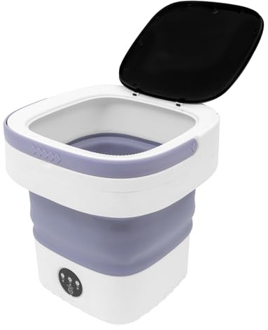 Mini Waschmaschine 12L Faltbare Portable Washing Machine mit 3 Reinigungsmodi Kleine Mobile Waschmaschinen Campingwaschmaschine, für Wohnungen, Wohnmobile, Reisen oder beim Camping usw (Lila)