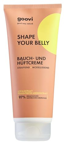 GOOVI Shape Your Belly och Hips Cream – åtstramande kroppskräm för mage, höfter och armar – 97 procent naturliga ingredienser – 200 ml