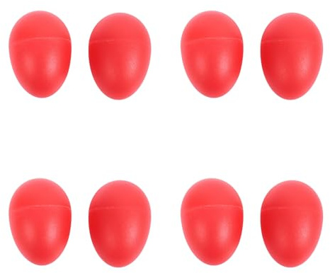 PAGJHRFJG 4 Paar Kunststoff Percussion Musical Ei Maracas Shaker Rot