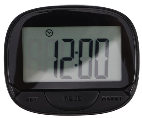 Toyvian Contapassi semplice, contapassi LCD da passeggio, con clip, portatile, preciso, per donne, anziani, jogging, escursionismo, corsa, fitness, nero