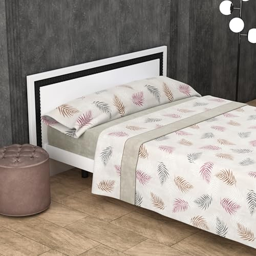 Kimbatex Textil Hogar Tienda Juego de Sábanas 3 Piezas Coralina 180gr Invierno | Cama 90, 105, 135, 150 y 180 cm | 6 Diseños + Infantiles Unicornios y Dinosaurios (Saray Beige, Cama 180cm)