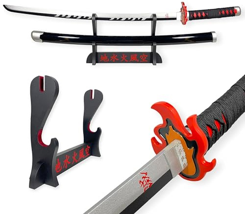 Japanisches Katana – Tanjiro-Schwert (Red Nichirin) – Premium-Display inklusive