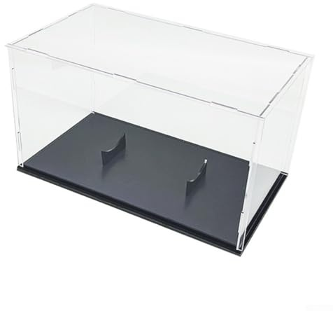 Oniissy Acryl-Football-Rugby-Vitrine mit abnehmbarer, staubdichter Abdeckung für Rugbybälle in Standardgröße, Aufbewahrungsbox mit traditionellem Einsteck- und Zapfengelenk-Design (schwarz)