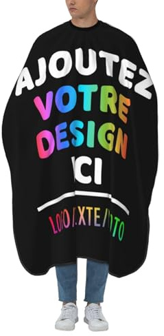 Cape Coiffeur Personnalisable pour Hommes Cape de Coupe Coiffure Personnalisée Avec Photo Texte, Logo ou Nom – Capes Barber Unisexe Cadeau Personnalisé Pratique et Résistante pour Salon ou Maison