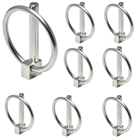 8pcs Coppiglie con Spinotto a Scatto Rotondi di Fissaggio Spine Coppiglie Trattore per Rimorchi Trattori Veicoli Agricoli
