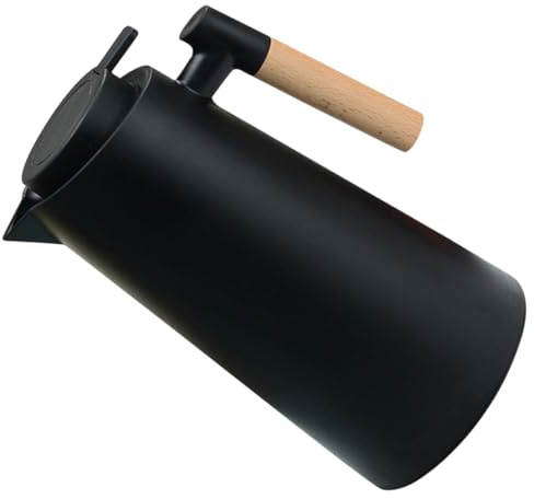 IMIKEYA Grande bottiglia termica isolante in vetro sottovuoto caraffa nera per acqua calda e fredda termica domestica portatile per uso domestico e campeggio
