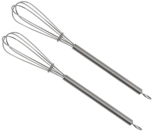 Healeved Salon Handmixer aus Rostfreiem Edelstahl 73 Zoll Rührstab mit Aufhängehaken 2 Stück Haarcreme Mischer für Barbershops und Professionellen Gebrauch