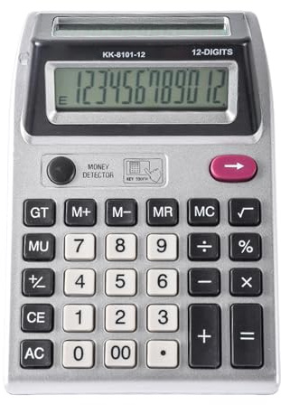 Calculatrice de bureau ergonomique double face à 12 chiffres - Traitement rapide - Grand bouton tactile pour enseignants et comptables - Calculatrice de bureau ergonomique S