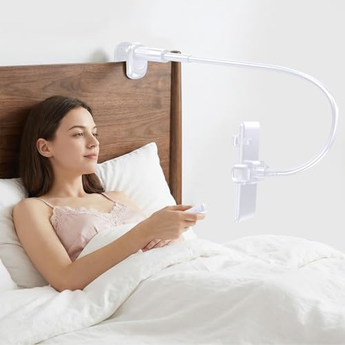 Gooseneck Holder with Page Turner for Kindle: Adjustable Bed Lazy Arm Stand for Hands-Free Bed Reading, eReader Desk Bedside Mount Clamp Kindle Accessories & Gifts for Book Lovers Reading Enthusiast
