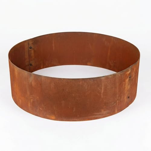 innogard Pflanzring rund Ø 93 cm aus Cortenstahl Höhe: 24 cm | Baumeinfassung & Rasenkante Metall in Rostoptik, runde Beeteinfassung für Garten, Baumring, Baumumrandung, Mähkante 1mm stark