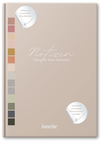 FLYERALARM Personalisierbares Hardcover Notizbuch A5 (Blanko) mit frei gestaltbarem Titel I Freies Design zum Schreiben und Sammeln von Ideen, Gedanken und Momenten