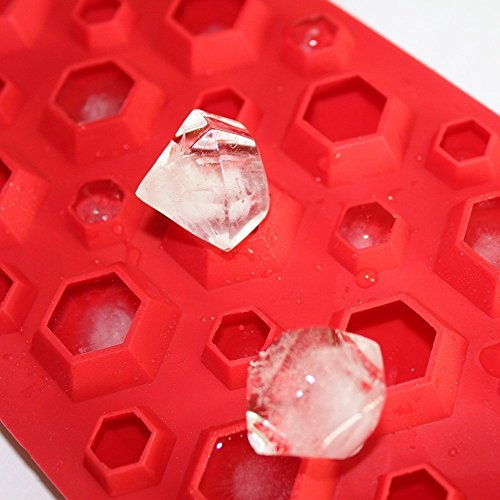 Allforhome Eiswürfelform 3D-Diamanten, lebensmitteltaugliches Silikon, für Schokolade, Seife, Fondant