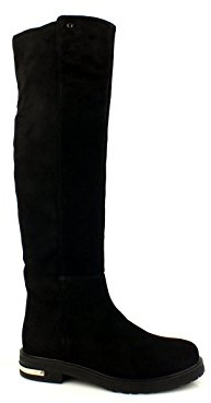 GUESS stivale gambale lungo 54cm scamosciato zip PELLE BLACK NERO FLCEL3SUE11
