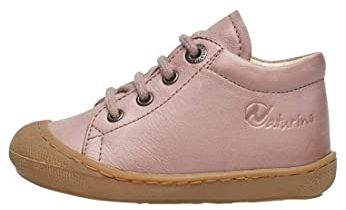 Naturino Cocoon-lära-gå-sko i nappläder, gammalrosa, ROSA, 21 EU