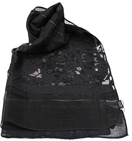 COVERI COLLECTION Sciarpa donna 70% viscosa 30% acrilico stola in box 183084 blk