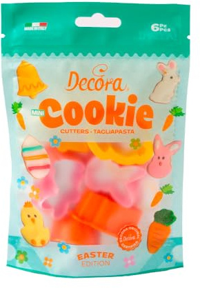 Decora 0255059 AUSSTECHER AUS KUNSTSTOFF MINI EASTER 6-TLG, Sortiert