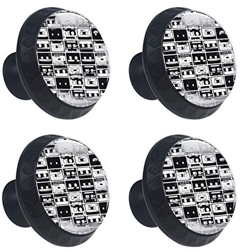 Abenily Schrankknöpfe, rund, 4 Stück, altes Retro, Audio-Klebeband, Möbelbeschläge, Küchenschrank, Türknäufe, Möbel, Schubladengriffe, 30 mm