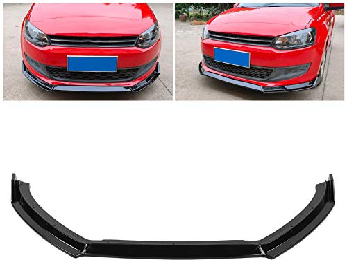 Jopwkuin Spoiler de lèvre Avant, aileron de Pare-Chocs Avant de Conception aérodynamique de Voiture pour MK5 6R Standard Pre‑Facelift 2009‑2014(Bright Black)