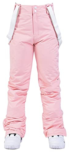 Outdoor-Skihose für Herren, 35 Grad, Übergröße, elastische Taille, Winter-Skaterhose, Skifahren, Outdoor, Skihose für Damen, Rosa, XXXL