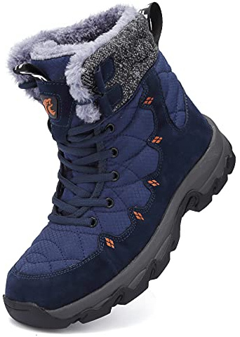 Unitysow Bottes Neige Hommes Femmes Chaudes Chaussures Hiver | Fourrure Doublure Bottes D'hiver,Imperméable Bottines Cheville,Extérieur Boots Décontractées,pour Marche,Randonnée,Montange
