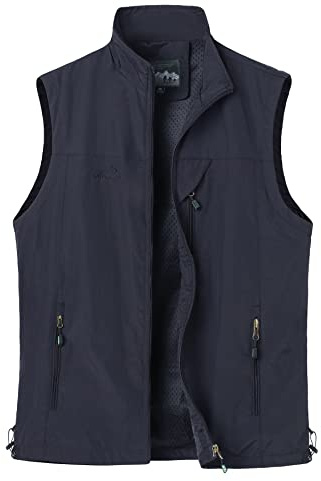 Btmpmcs Homme Gilet de pêche Veste de Sport à Séchage Rapide Manteau de Plein air Légère Respirant Veste sans Manches Loisirs Chasse Camping Gilet de Photographie