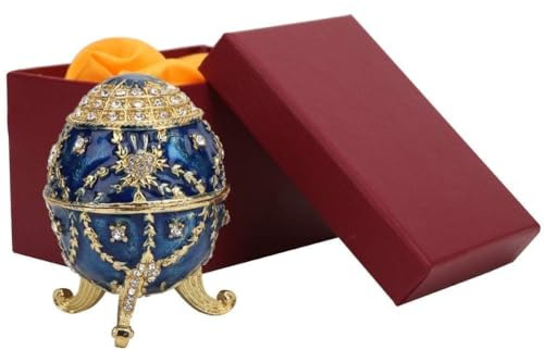 Vintage Faberge Stil Ei Trinket Box, Emaillierte Osterei Schmuck Veranstalter, Schmuckkästen Osterei Dekoration einzigartiges Geschenk für Inneneinrichtungen Für Schreibtischdekorationen