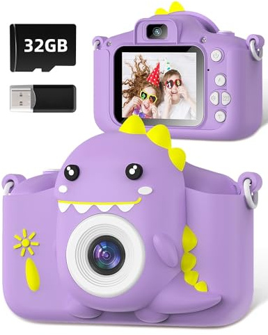 Gofunly Kinderkamera Digitalkamera mit 32G Karte & 2,0-Zoll-Bildschirm | 1080P HD Kinder Kamera mit Selfie, Spielzeug für 3 bis 12 Jahre Jungen Mädchen, Geburtstagsgeschenk und Weihnachten