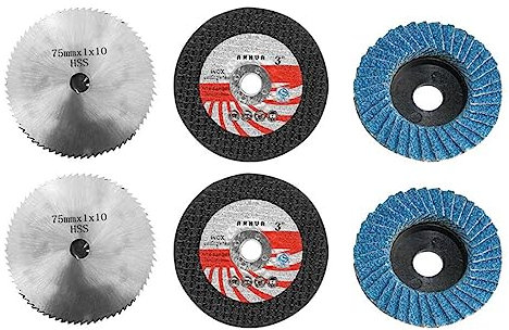 6 Pezzi/Set 75mm Diametro 10mm Foro Smerigliatrice Angolare Attacco Taglio Lucidatura Disco Accessori Per Utensili Strumenti Per La Lavorazione Del Legno