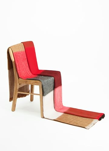Alpaca Loca Plaid, Lana, Colore: Rosso, Doppio