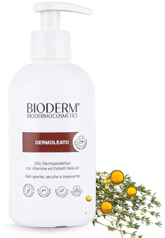 Bioderm Dermoleato Olio da Massaggio Professionale - Azione Rivitalizzante e Idratante - con Olio Mandorle e Estratti Naturali- Efficace per il trattamento di Cicatrici, Smagliature, Pelle Secca 300ml