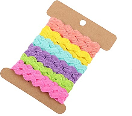 Hrlace 5mm Rick-Rack-Bordüre Bunte Polyester-Bänder Gewelltes Biegeband Gurtband Geflochtenes Stoffband Kantenbesatz Kleidung Kleid Zubehör Zum Nähen Zuhause Hochzeit Dekoration Spitzenband -13