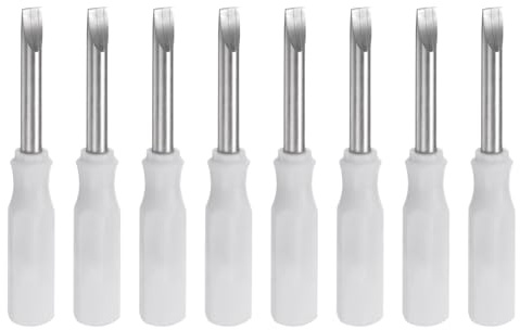 QUARKZMAN 8pz Sl3.0 Mini Cacciavite a Taglio 3mm Testa Piatto Magnetica 45mm Lunghezza per Riparazioni di Piccoli Elettrodomestici, Bianco
