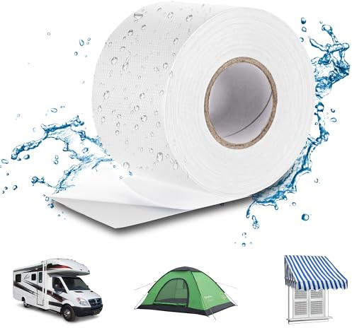 Lechin PVC Planen Reparaturband / 5,7cm x 5m Zelt Reparaturset/Reparaturklebeband für Gewebeplanen/Wasserdichte Textilklebeband für LKW Markise Pavillon Abdecktuch Flicken/Weiß Planenflicken