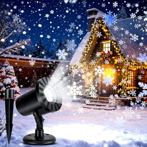 Proiettore Luci Natale, Proiettore a LED di Natale per estern IP65 Impermeabili, con 6 LED per La Festa a Tema Natalizio, Giardino, Interni ed Esterni, Matrimoni