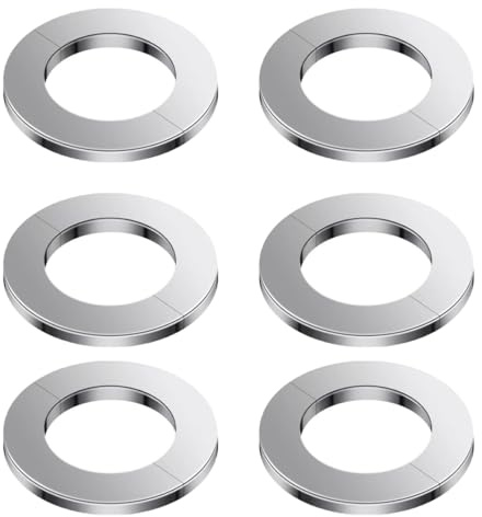 AYVRUOP 6 Stück Rosetten Abdeckung Für Rohre, 35Mm,Edelstahl,Rosetten Für Heizkörperrohre,Heizungsrohr Abdeckung,Geteilte Zweiteilige Rohrmanschetten, Rohrabdeckung Für 35Mm-Loch
