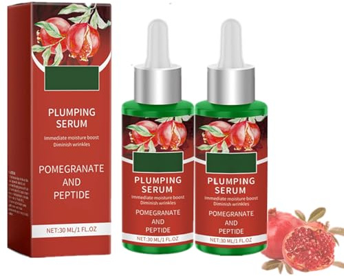 Bio Granatapfel Straffendes Serum - Naturkosmetik Natural Anti Aging Gesicht Pflegekonzentrat mit Granatapfelsamenöl & Maca-Peptiden. Gesichtsserum mindert Falten, spendet Feuchtigkeit & strafft (2)