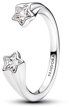 PANDORA Moments Sternschnuppen Offener Ring aus Sterling Silber mit Zirkonia, Größe: 54, 193582C01-54