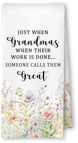 ArtisaEura Great Grandma to Be Gifts Kitchen Towels, Great Grandma Baby Announcement Dish Tea Towels for Kitchen Decor, Hand Towels, 16x24 Inch