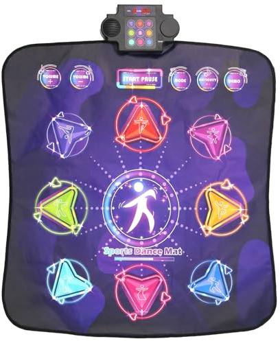 CXWLMAT Kids Dance Mat for Girls & Boys 3 4 5 6 7 8+ Year Old, 9 Game Modes with Adjustable Difficulty & Volume, Safe Portable Dance Music Mat with 8 Buttons for Indoor & Outdoor Play